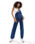 Фото #1 товара ONLY denim dungarees in mid blue