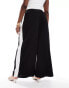 Yours stripe side trousers in black