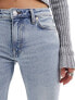 Weekday Flame low waist flared jeans in stone blue