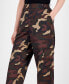 Women's Camo Washed Satin Cargo Pants, Created for Macy's