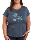Air Waves Trendy Plus Size Winter Snowflakes Graphic T-shirt