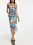 COLLUSION mesh beach maxi dress in floral print