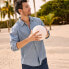 ფოტო #3 პროდუქტის Men's Long Sleeve Chambray Shirt