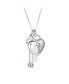 ფოტო #1 პროდუქტის Love Lock And Key Heart CZ Accent Charm Pendant Necklace For Women For Girlfriend .925 Sterling Silver