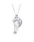 Фото #1 товара Bling Jewelry love Lock And Key Heart CZ Accent Charm Pendant Necklace For Women For Girlfriend .925 Sterling Silver