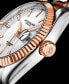 ფოტო #4 პროდუქტის Men's Silver-Tone and Rose Gold-Tone Stainless Steel Link Bracelet Watch 42mm