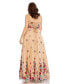 Women's Plus Size Embellished Butterfly Sleeveless Lace Up Gown