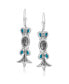 Genuine Gemstone Sterling Silver Lever Back Earrings