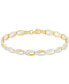 ფოტო #1 პროდუქტის Fancy Two-Tone Polished Link Bracelet in 10k Gold