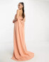 Фото #8 товара ASOS DESIGN premium bardot cape detail maxi dress in camel