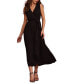 Women's Faux-Wrap Sleeveless Pleated Fit & Flare Maxi Dress