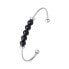 Solid steel bracelet with onyx beads VEDB0138S-HMN