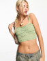 Фото #1 товара Noisy May crochet knitted crop top in khaki