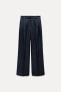 WIDE-LEG LINEN-BLEND TROUSERS