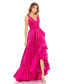 Women's Taffeta Hi-Low Ruffle Gown