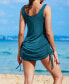 Women's Teal Drawstring Sides Jersey Cover-Up
