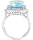 Фото #5 товара EFFY® Aquamarine (6-7/8 ct. t.w.) & Diamond (1/2 ct. t.w.) Ring in 14k White Gold