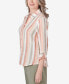 Фото #4 товара Women's Tuscan Sunset Striped Textured Button Down Top