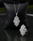 Diamond Filigree Cluster 18" Pendant Necklace (1-1/2 ct. t.w.) in 14k White Gold or 14k Yellow Gold, Created for Macy's