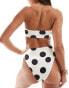 Фото #4 товара ASOS DESIGN Cindy bandeau bikini top in mono spot