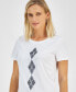 ფოტო #3 პროდუქტის Women's Embellished Short-Sleeve Crewneck T-Shirt