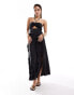 Фото #2 товара Pretty Lavish textured halter top co-ord in black