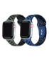 Фото #2 товара Breathable Sport 2-Pack Olive Green and Midnight Silicone Bands for Apple Watch, 42mm-44mm