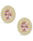 ფოტო #3 პროდუქტის Morganite (1-3/8 ct. t.w.) and Diamond (1/2 ct. t.w.) Halo Stud Earrings in 14K Yellow Gold