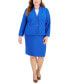 Plus Size Crepe Collarless Jacket & Slim Pencil Skirt