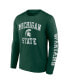 Men's Green Michigan State Spartans Distressed Arch Over Logo Long Sleeve T-shirt Зеленый, L - фото #2