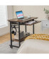 Home Office Computer Desk Cart with Pull-Out Keyboard Tray