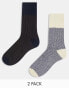 Фото #2 товара Jack & Jones 2 pack chunky rib socks in multi