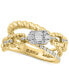 ფოტო #3 პროდუქტის EFFY® Diamond Baguette & Round Open Crossover Ring (1/2 ct. t.w.) in 14k Gold