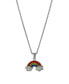 Women's Crystal Rainbow and Cloud Pendant Necklace