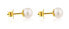 Gold earrings with real pearl 1000101200 - фото #2