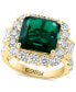 ფოტო #1 პროდუქტის EFFY® Lab Grown Emerald (4-7/8 ct. t.w.) & Lab Grown Diamond (2-3/8 ct. t.w.) Halo Statement Ring in 14k Gold