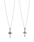 Фото #1 товара FAO Schwarz fine Silver Plated Cross Pendant Mommy and Me Necklace Set, 2 Piece