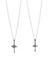 ფოტო #1 პროდუქტის Fine Silver Plated Cross Pendant Mommy and Me Necklace Set, 2 Piece