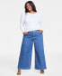 ფოტო #1 პროდუქტის Plus Size High-Rise Wide-Leg Jeans, Created for Macy's