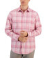 Фото #1 товара Men's Lomia Regular-Fit Yarn-Dyed Plaid Dobby Button-Down Shirt, Created for Macy's