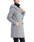 ფოტო #3 პროდუქტის Women's Ella Asymmetrical Hooded Boucle Wool Coat with Removable Bib