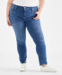 ფოტო #3 პროდუქტის Plus Size Mid-Rise Slim-Leg Stretch Jeans