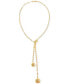 14k Gold-Plated Double Ball Paperclip Chain 18" Lariat Necklace