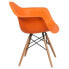 Фото #4 товара Alonza Series Orange Plastic Chair With Wood Base