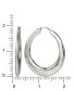 ფოტო #4 პროდუქტის Polished Graduated Oval Medium Hoop Earrings in Sterling Silver, Created for Macy's