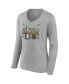 Women's Heather Gray Vegas Golden Knights 2023 Stanley Cup Champions Locker Room Long Sleeve V-Neck T-shirt