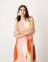 ASOS EDITION clean halter trapeze maxi dress with pockets in abstract print Abstrakter Print in Rosa, 46 - фото #4