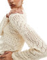 Vero Moda lightweight crochet cardigan in cream