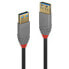 Lindy 1m USB 3.2 Type A Extension Cable - Anthra Line - 1 m - USB A - USB A - USB 3.2 Gen 1 (3.1 Gen 1) - 5000 Mbit/s - Black