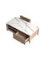 Фото #5 товара Farmhouse Double Drawer Coffee Table, Tobacco Wood & White Marble